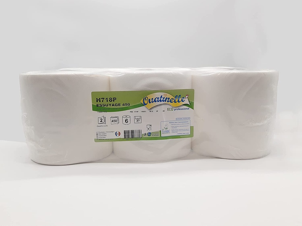 Essuie-mains 450 feuilles gaufré (x6)