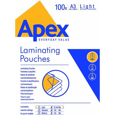 Pochette à plastifier A3 Apex (à l'unité) 