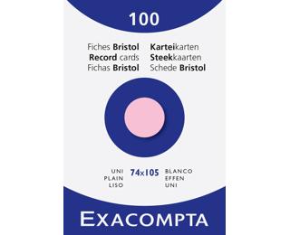 Fiche rose Bristol A4 - Distribué par paquet de 100