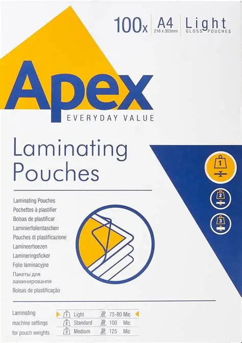Pochette à plastifier A4 - Conditionné par paquet de 100 pochettes