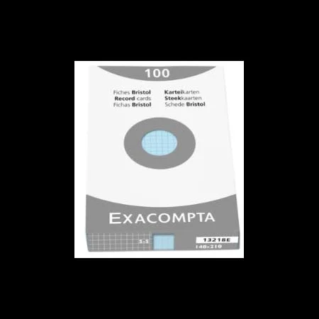 [090202BQP] Fiche quadrillée bleue Bristol A4 - Distribué par paquet de 100 feuilles 